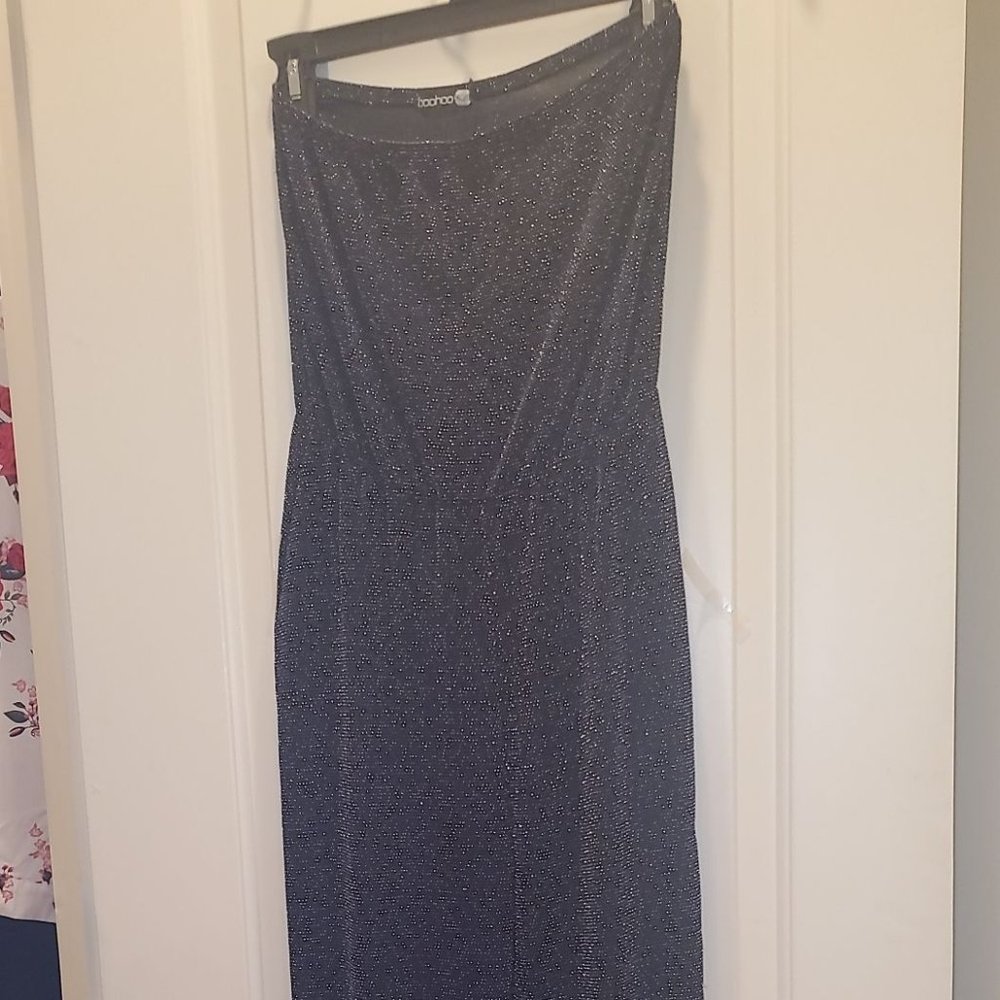 Strapless Blue Jumpsuit w/ Glitter